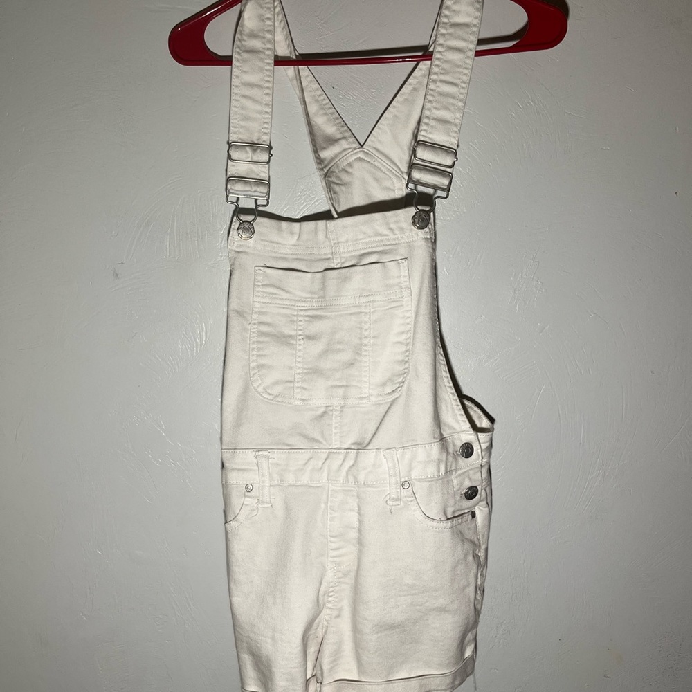 White shirt overalls